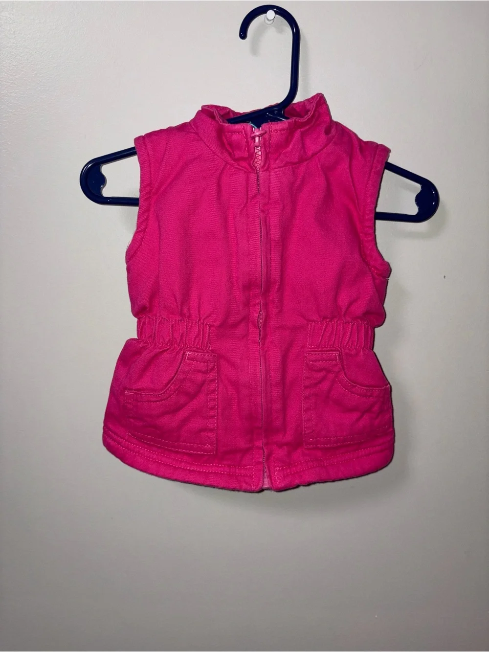 Lightning Bug Hot Pink Sherpa Lined Full Zip Vest Girls 12M